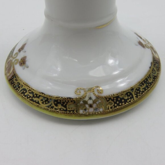 RC Nippon Hand-Painted Ceramic Candlestick Candle Holder With Gold Trim - Picture 7 of 10